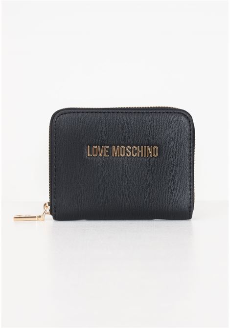 Black women's wallet with metal lettering logo LOVE MOSCHINO | JC5702PP1LLD0000